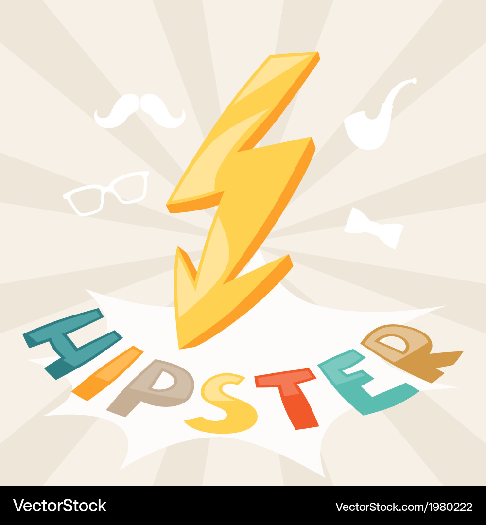 Design with lightning in hipster style vector image