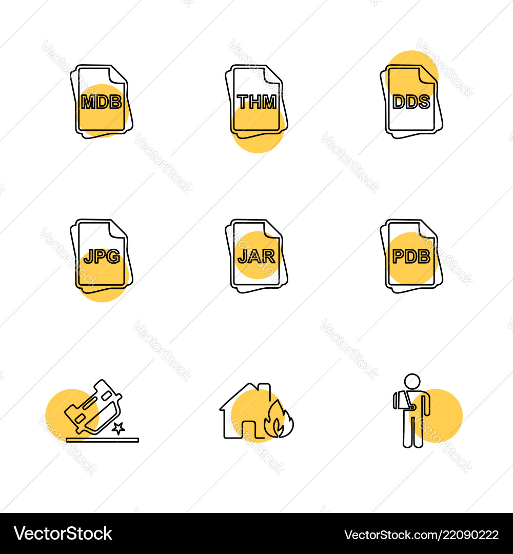 File type files documents eps icons set vector image