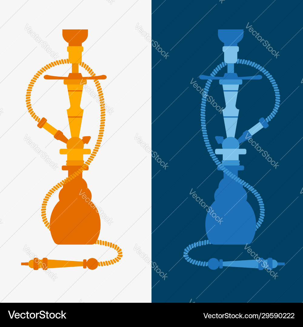 Flat style hookah in two color variations Flat style hookah in two color variations vector image