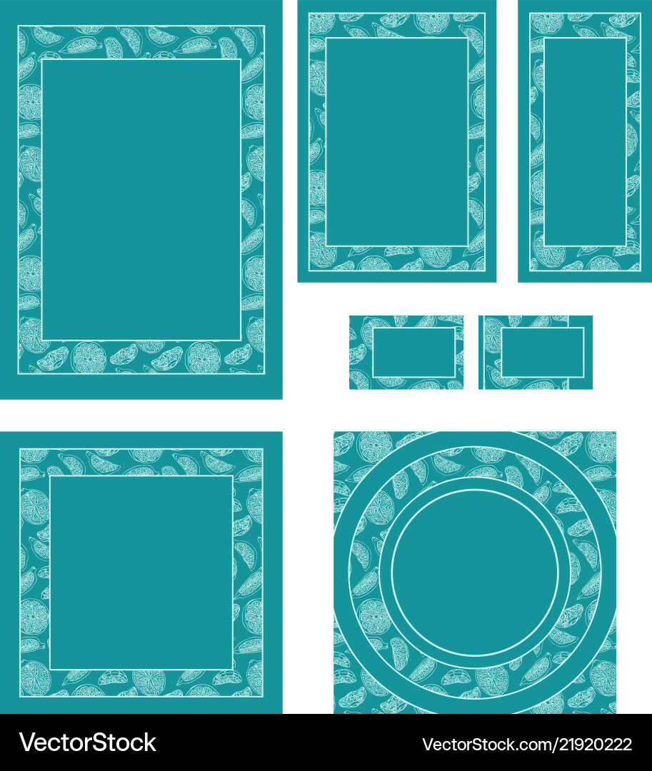 Graphic set with template frames in different Graphic set with template frames in different Vector Image