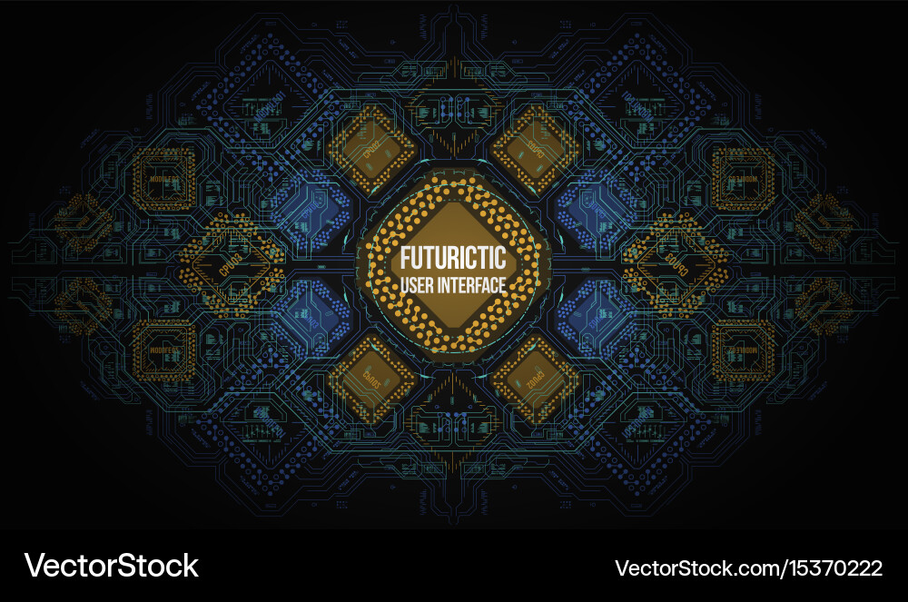 Modern background with futuristic user interface vector image