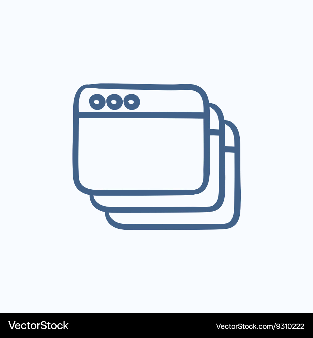 Opened browser windows sketch icon Vector Image