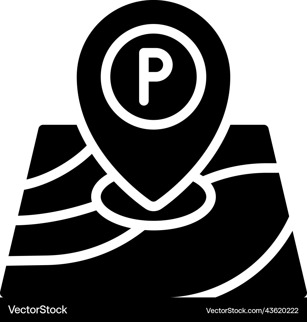 Parking map icon location and navigation vector image