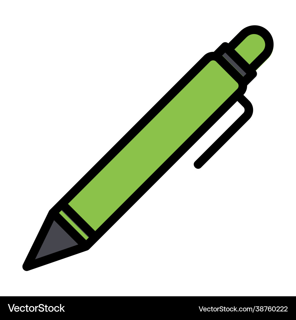 Pen icon in filled line style for any projects Pen icon in filled line style for any projects vector image
