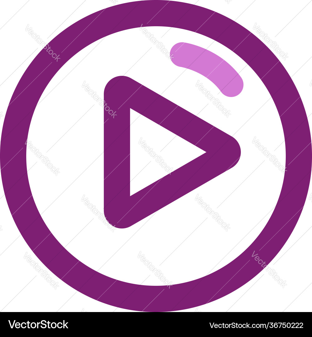 Pink play button on a white background Royalty Free Vector
