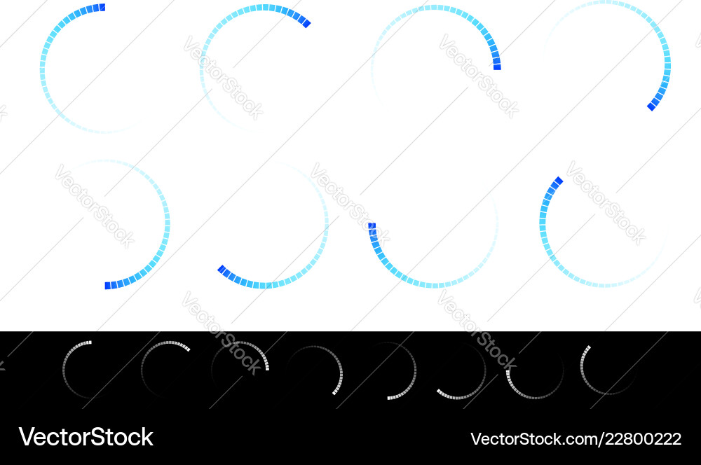 Pre-loader buffer shapes symbols progress Pre-loader buffer shapes symbols progress vector image