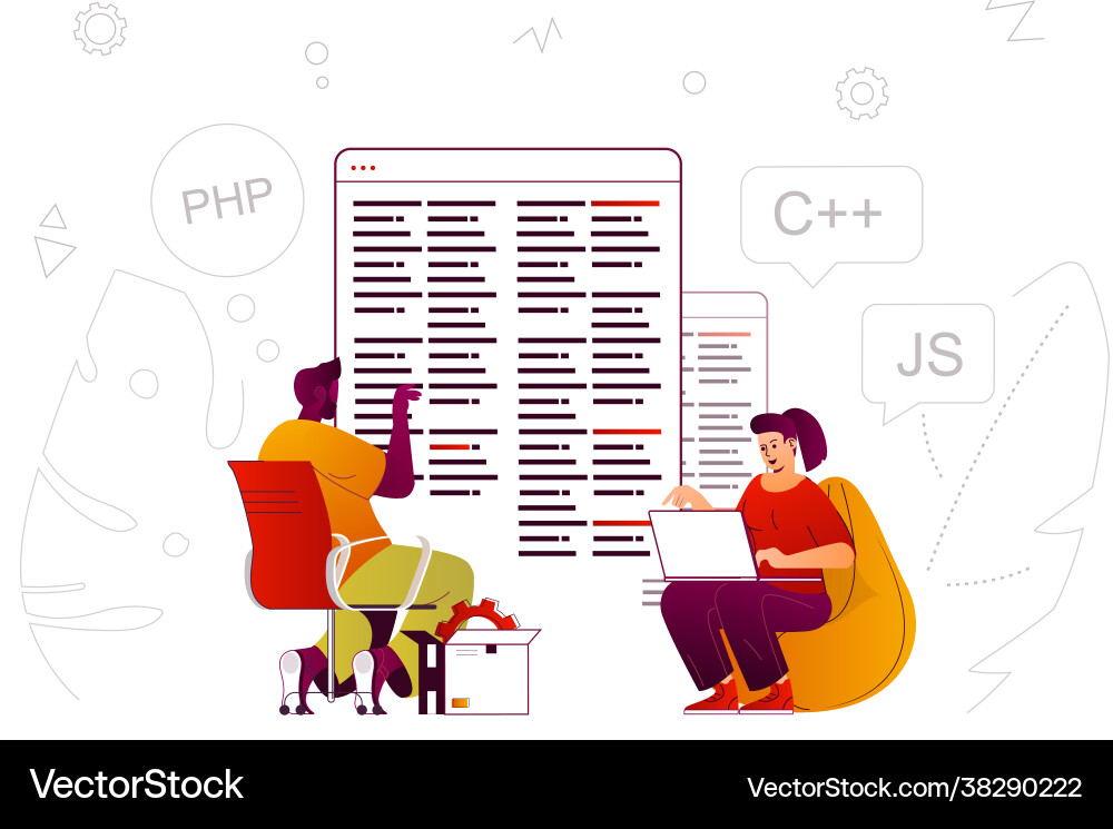 Programming software web concept developers Programming software web concept developers vector image