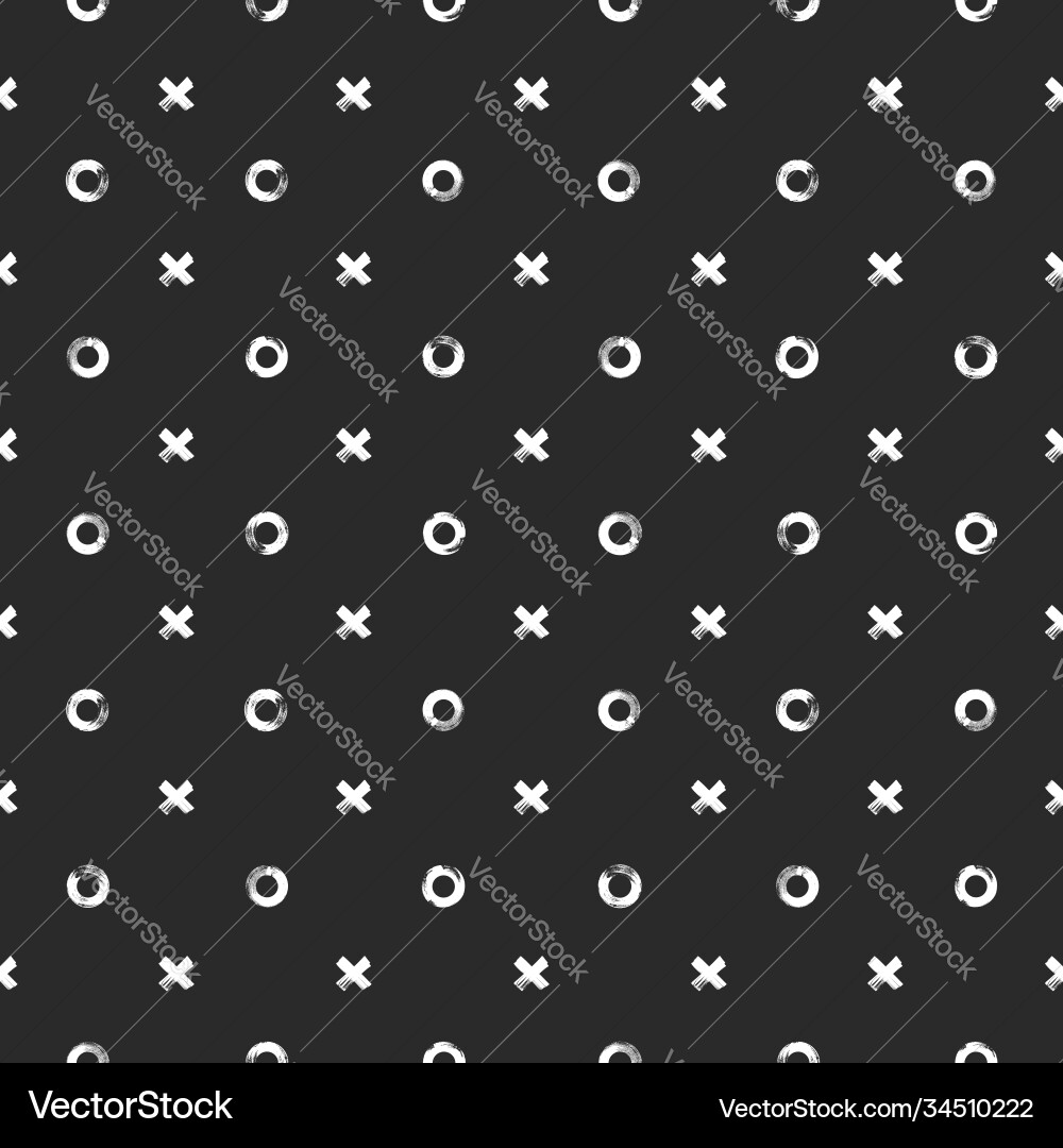 Seamless modern pattern with circles and pluses Vector Image