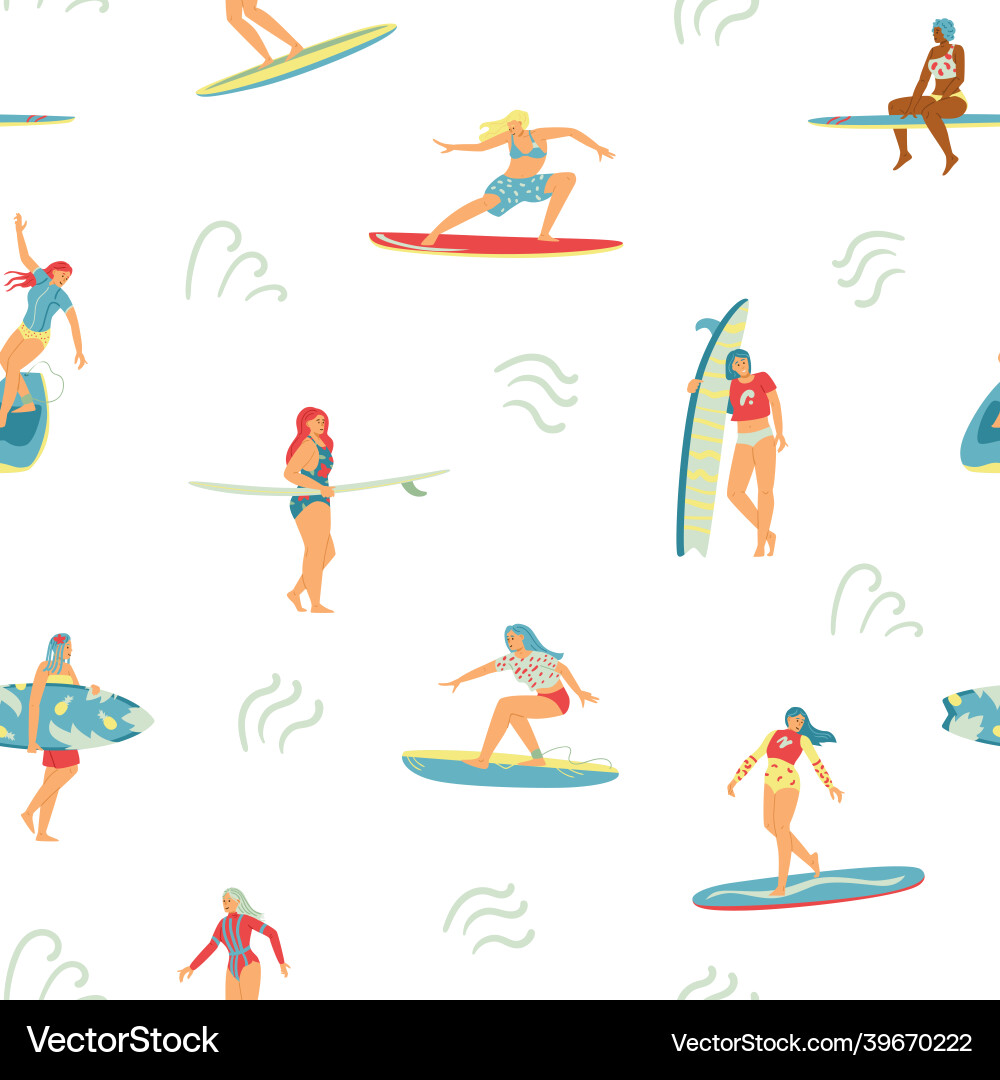 Seamless pattern with set characters Vector Image