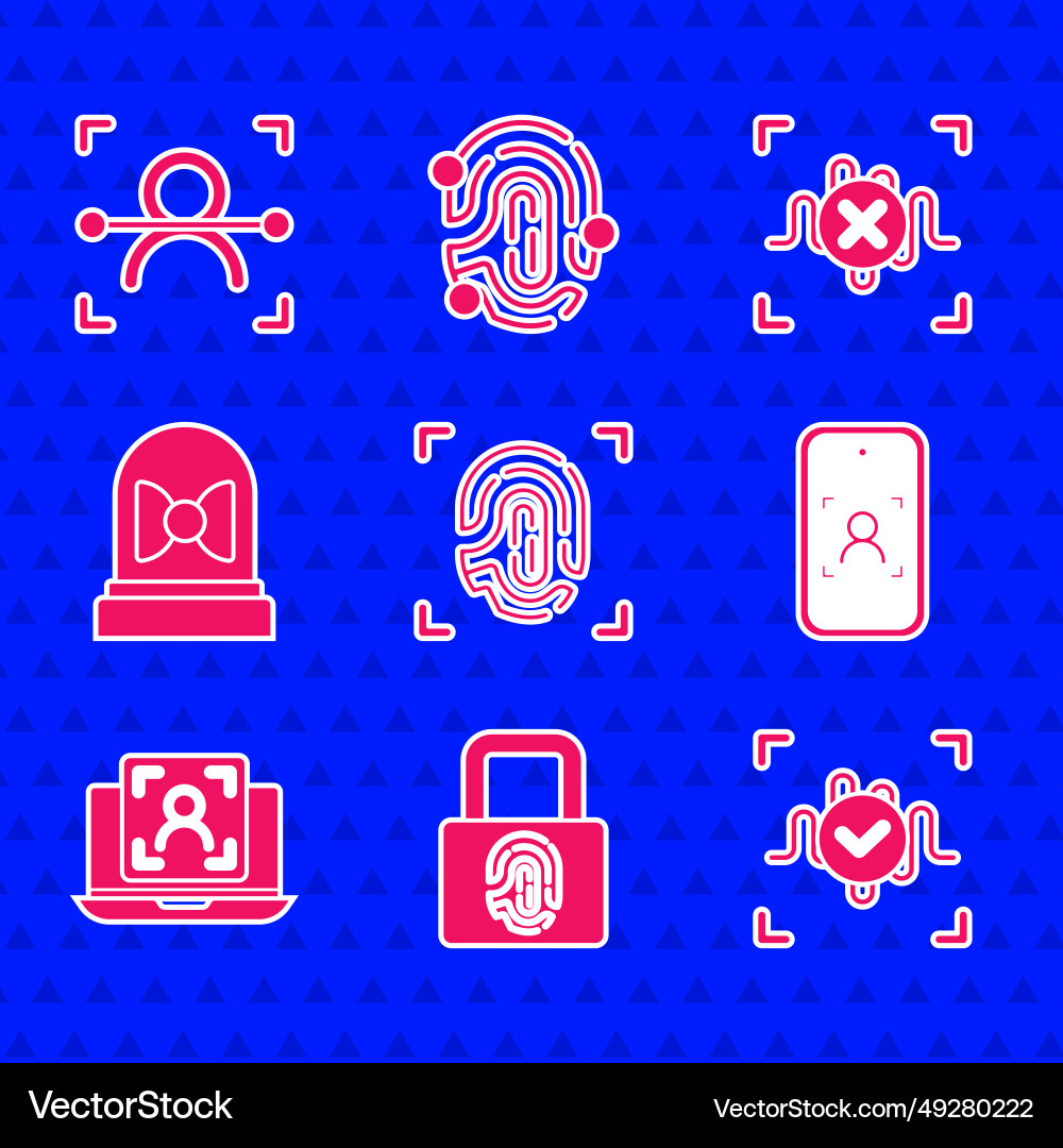 Set fingerprint with lock voice recognition Set fingerprint with lock voice recognition vector image
