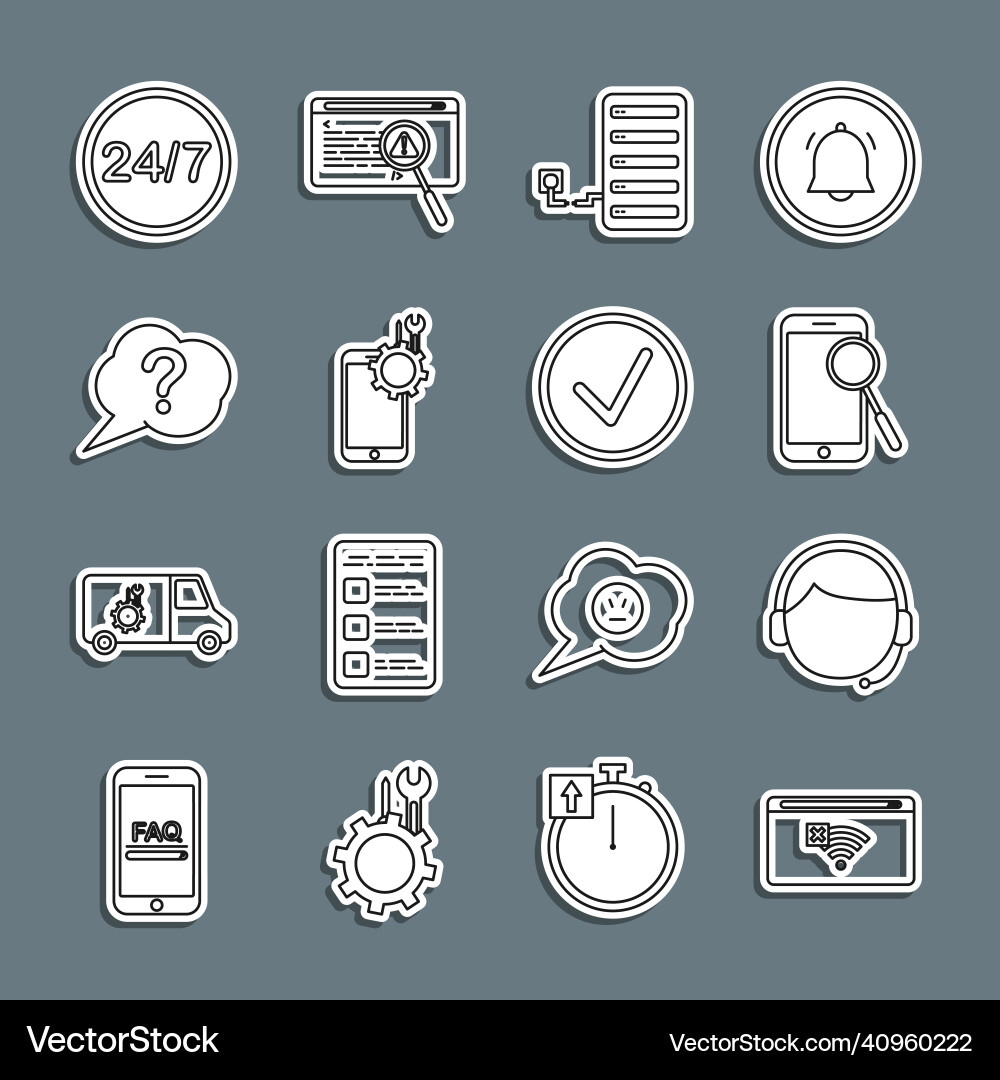 Set line no internet connection man Set line no internet connection man vector image
