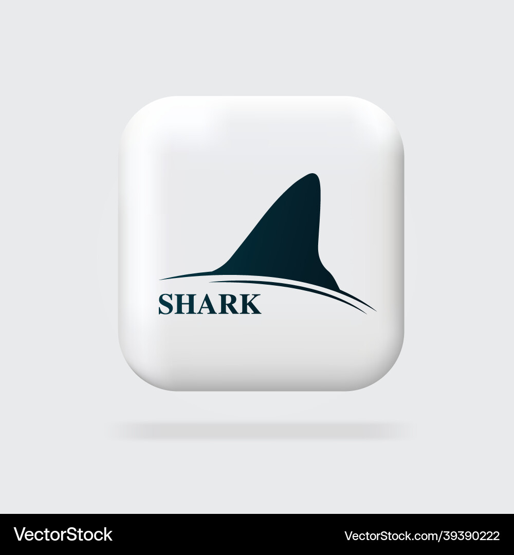 Shark logo design minimalistic icon web button Shark logo design minimalistic icon web button vector image