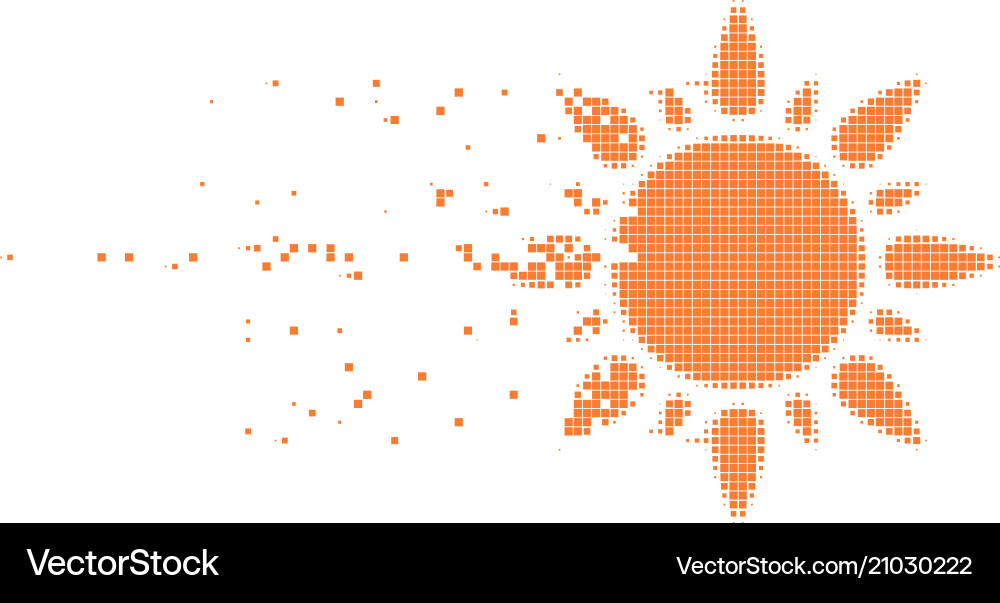 Sun disintegrating pixel icon Sun disintegrating pixel icon vector image