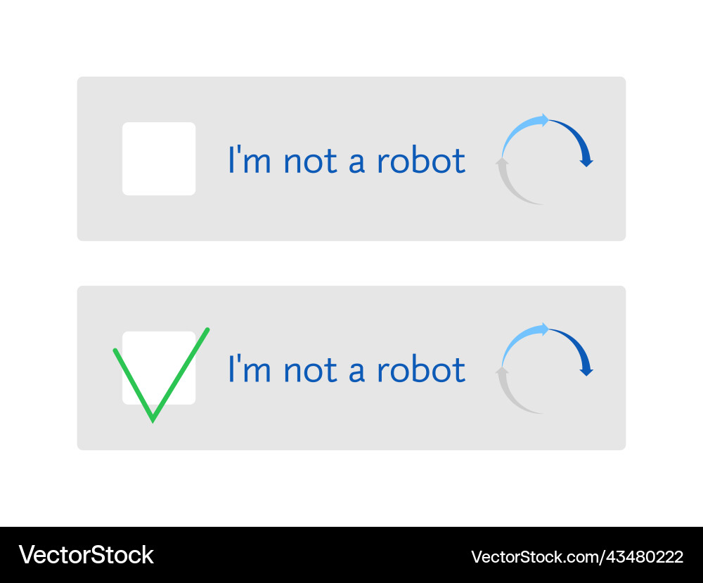 Template for entering captcha im not a robot Template for entering captcha im not a robot vector image