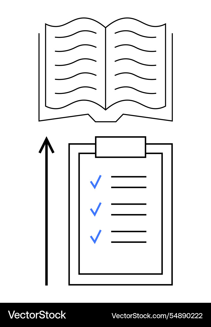 Transforming knowledge open book to checklist Transforming knowledge open book to checklist Vector Image