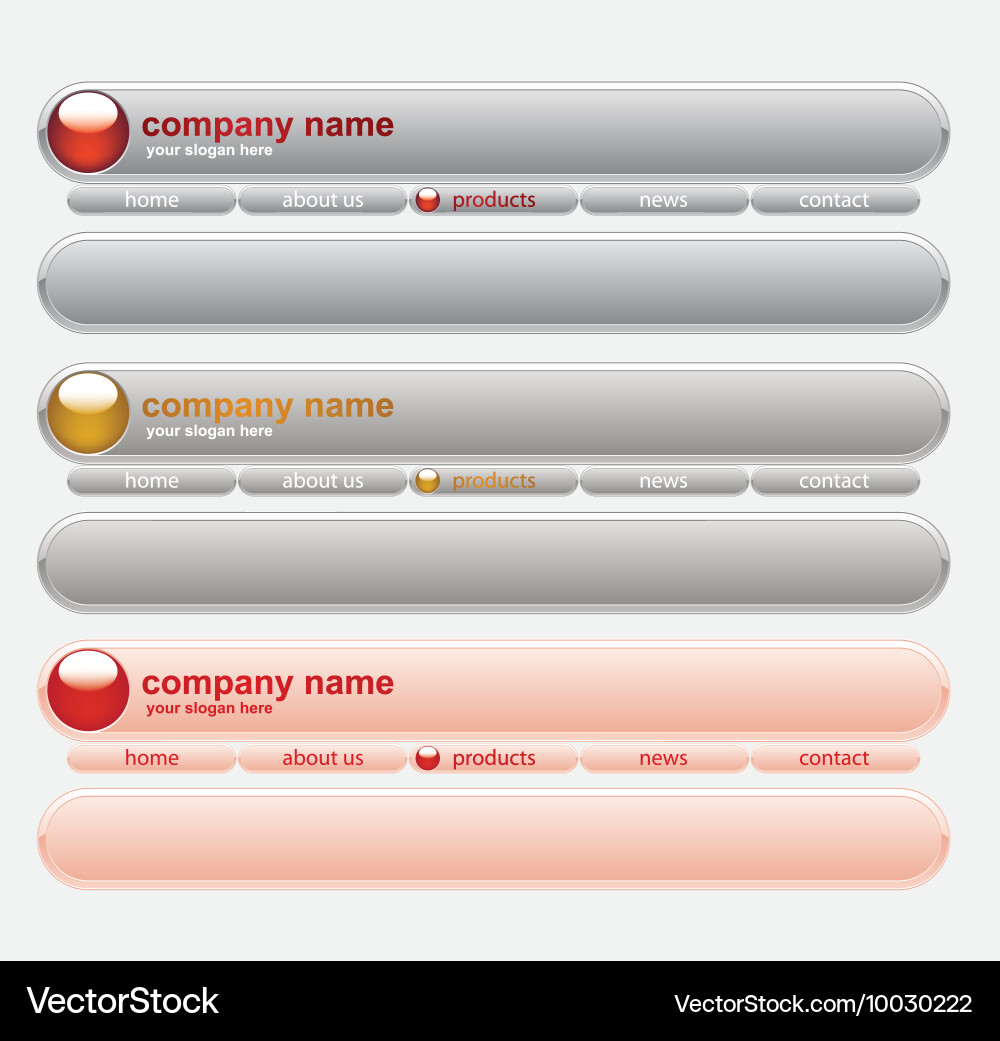 Web navigation templates Vector Image