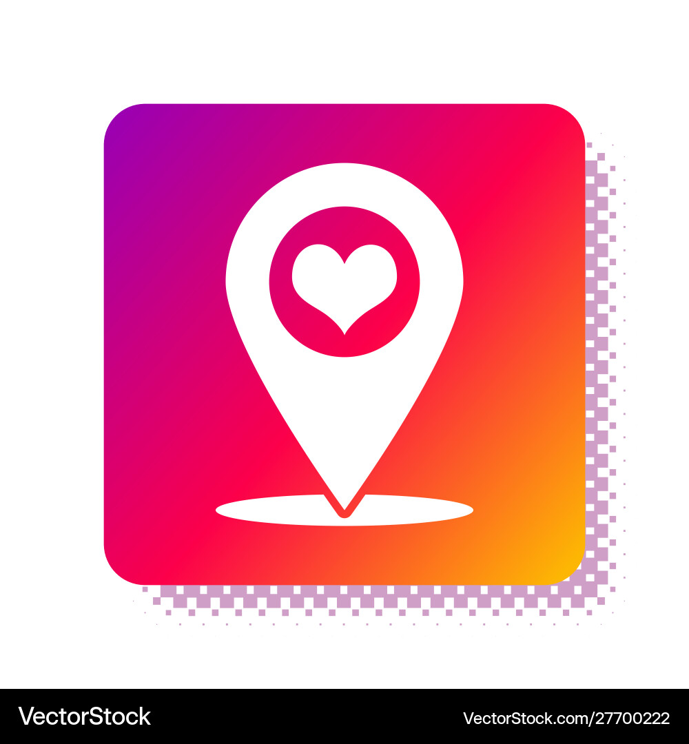 White map pointer with heart icon isolated White map pointer with heart icon isolated vector image