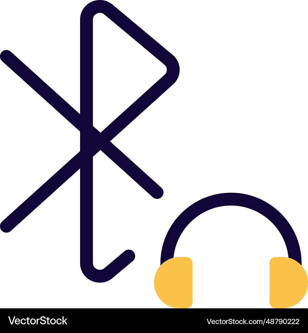Wireless headset connected with device vector image