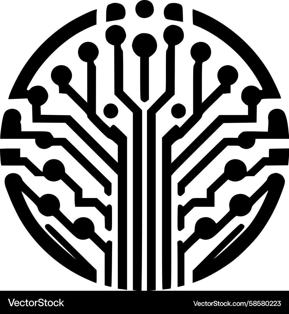 Abstract Circuit Tree Symbol Vector Image