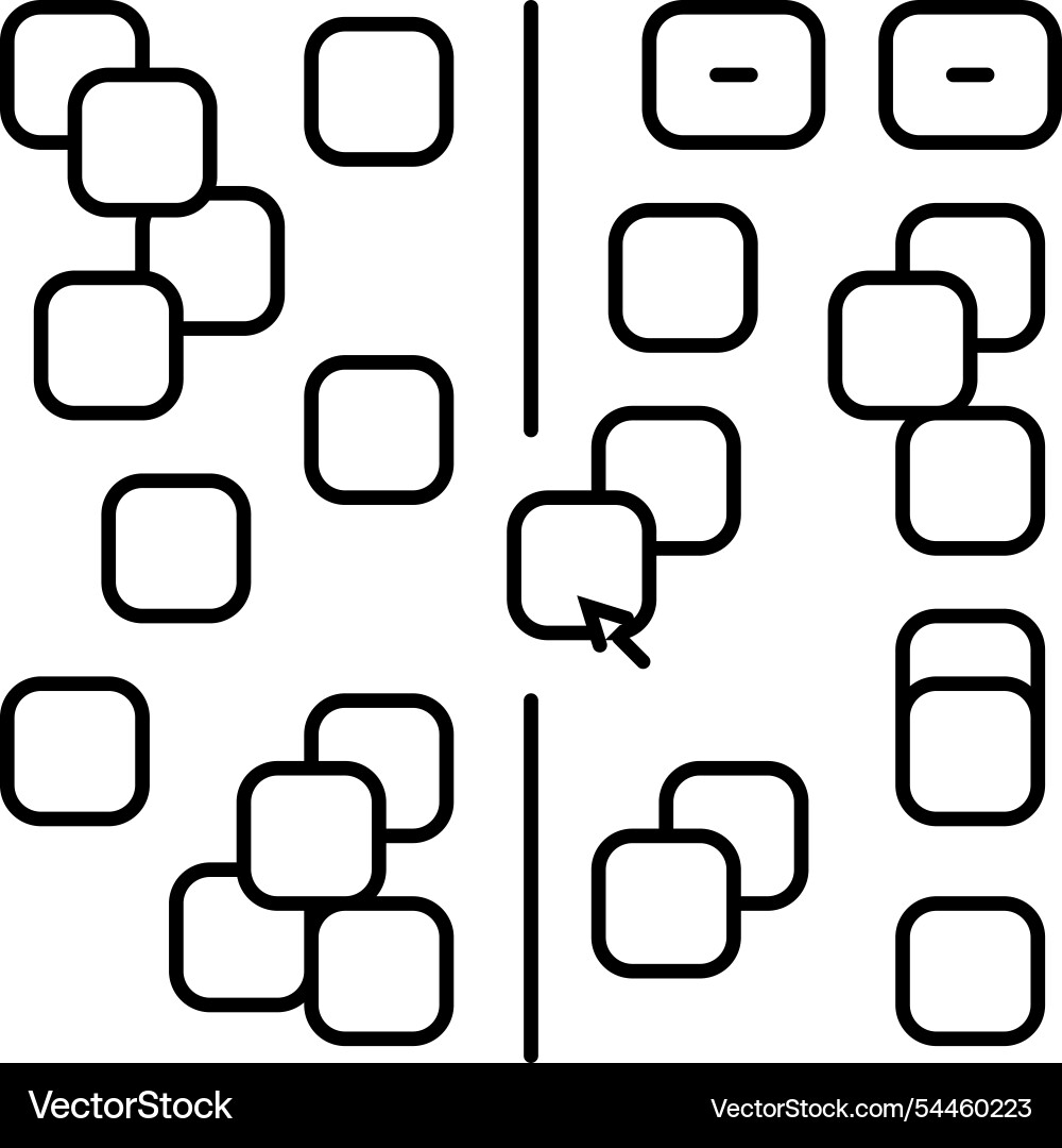 Affinity diagram ux ui design line icon Affinity diagram ux ui design line icon vector image