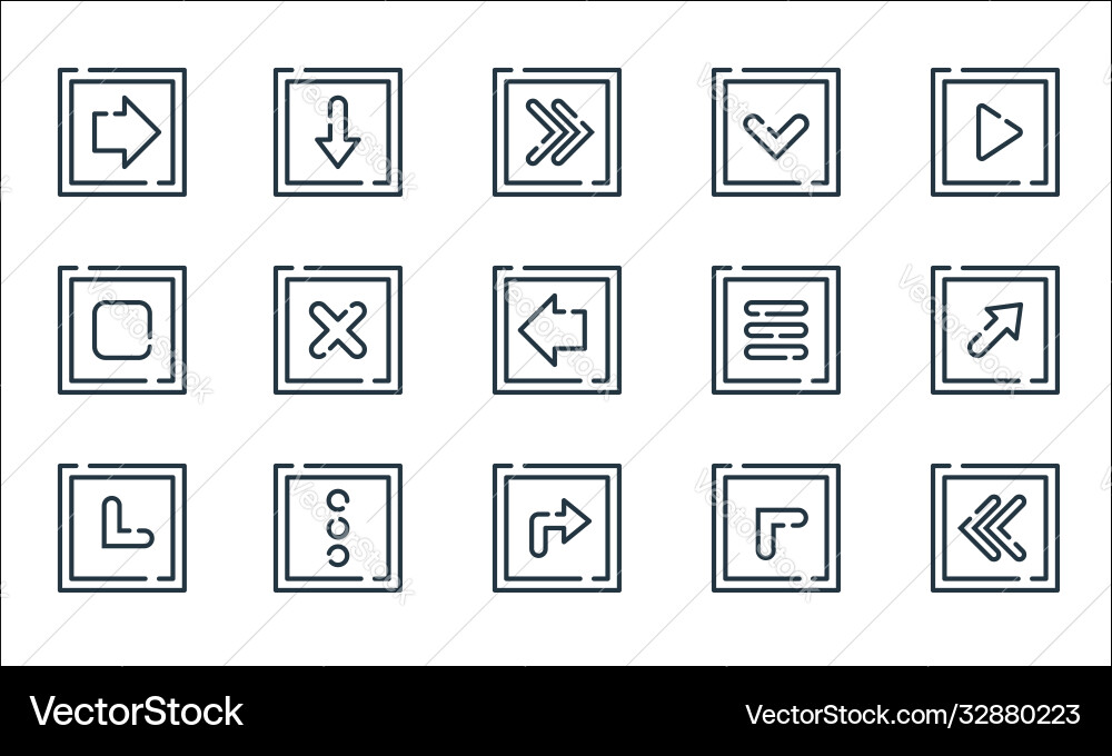 Arrow line icons linear set quality Arrow line icons linear set quality Vector Image