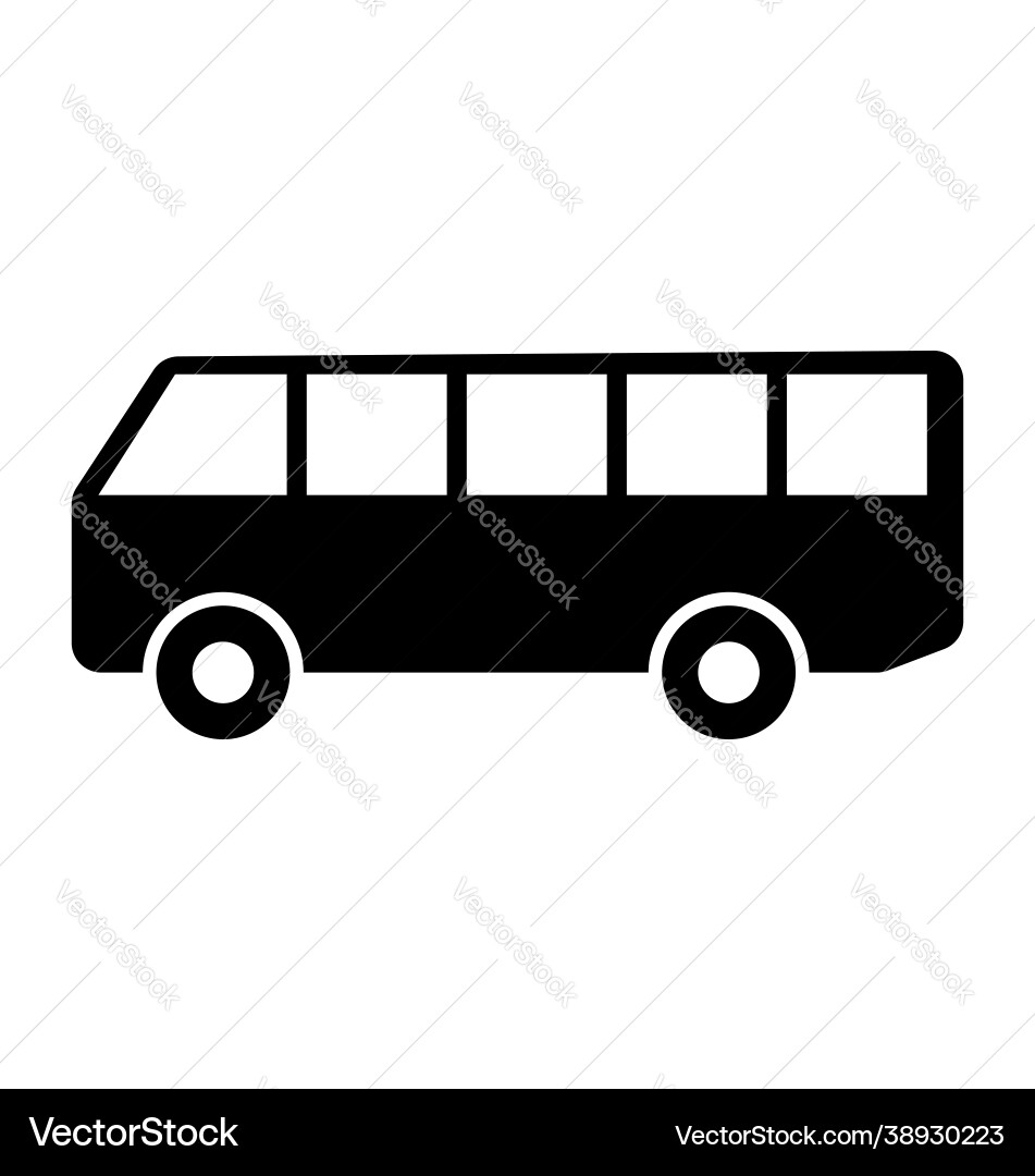 Bus Silhouette Icon Vector Image