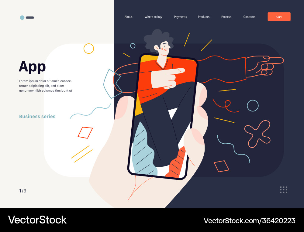 Business topics - application web template Business topics - application web template vector image