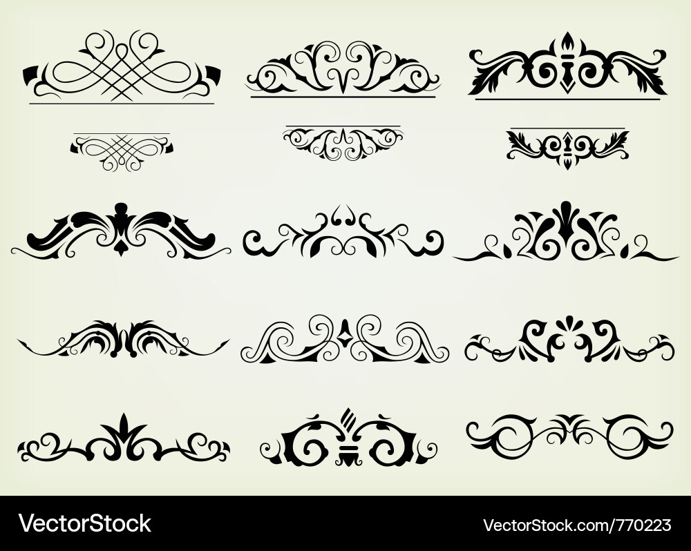 Calligraphic Elements & Ornamentation Vector Image