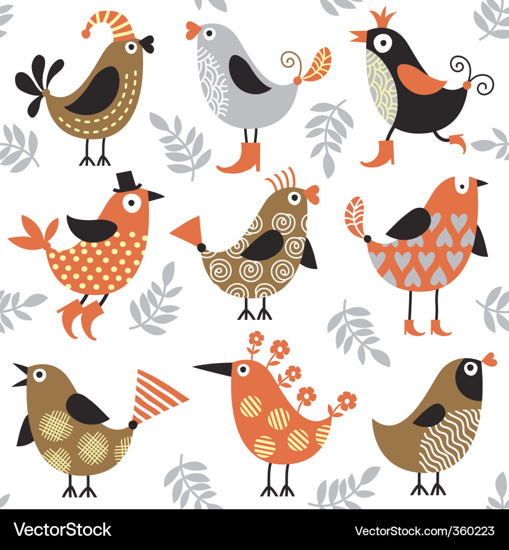 Charming Bird Pattern vector image