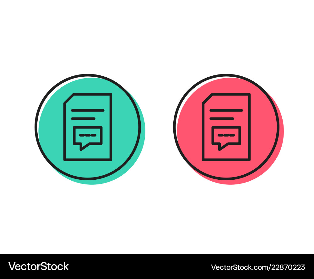 Document with comments line icon file sign Document with comments line icon file sign vector image