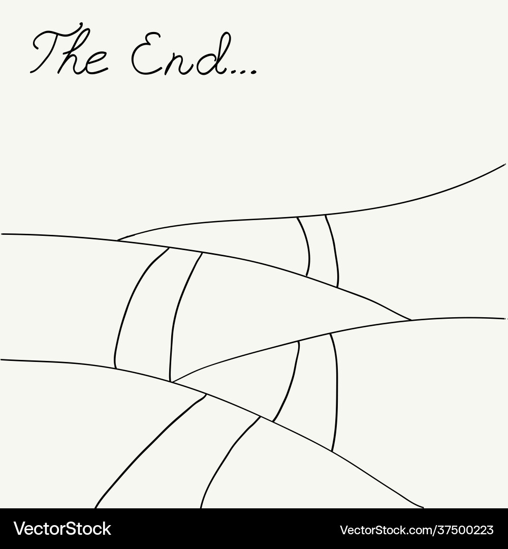 Ending screen linear end abstract background vector image