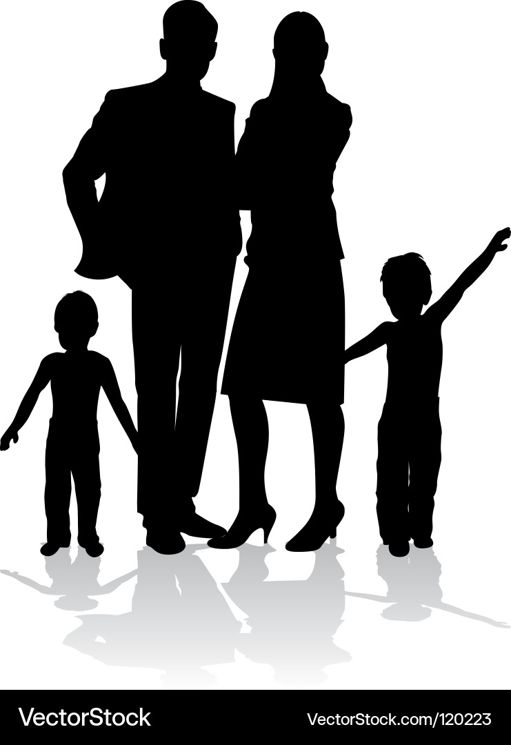 Family Silhouette Group Vector Image