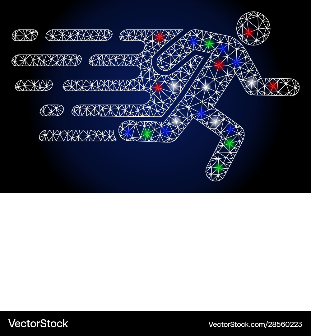 Flare mesh network rush running man with vector image