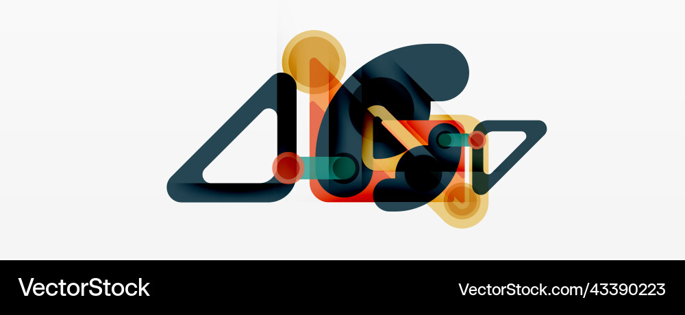 Geometric primitives lines circles abstract Vector Image