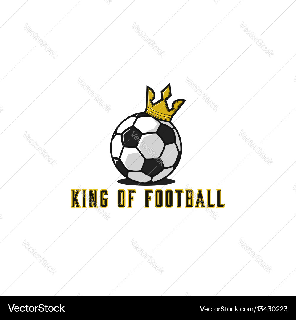 Gold Crown Football Logo Vector Image