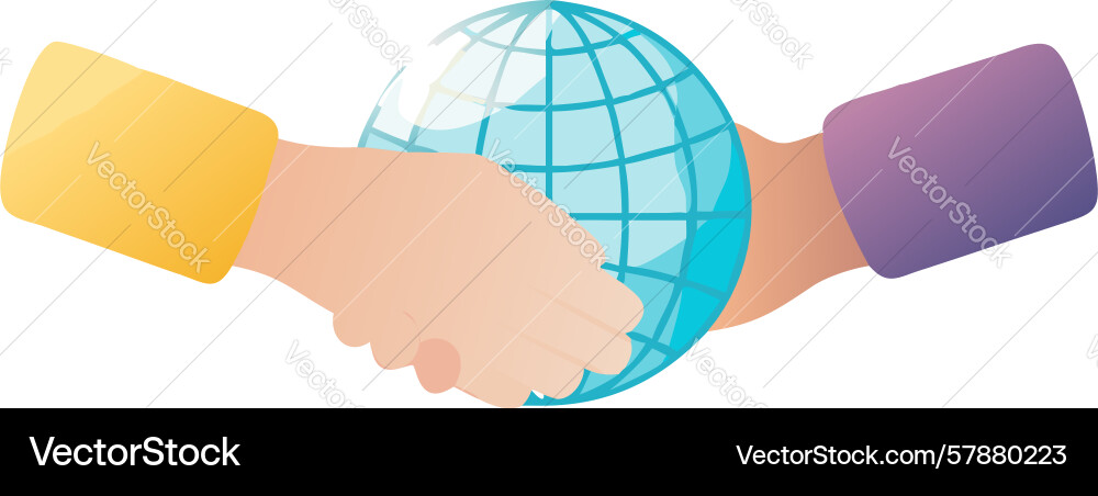 Hands supporting globe for global support design Vector Image