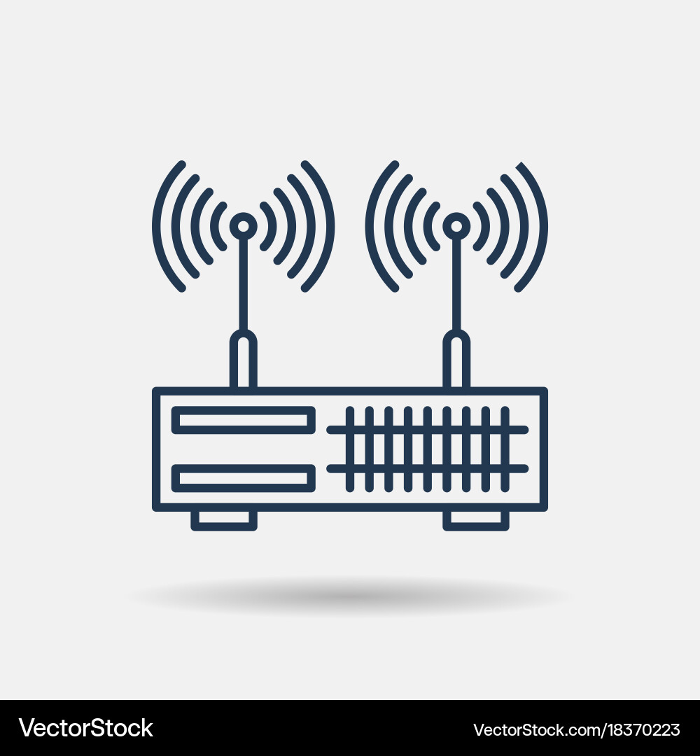 Isolated linear icon - dual wan router vector image