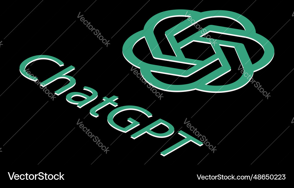 Isometric chatgpt artificial intelligence program vector image