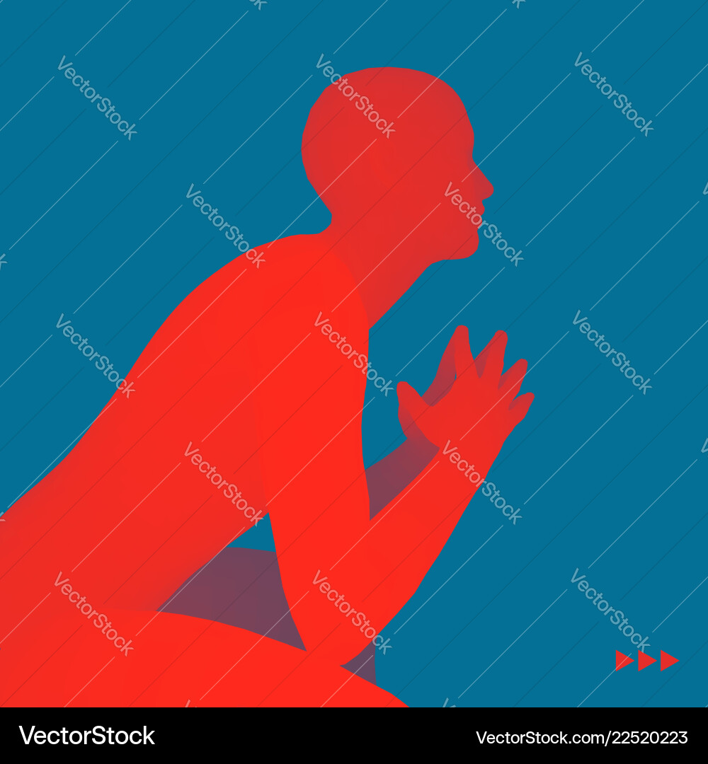 Man in a thinker pose 3d model of business Vector Image