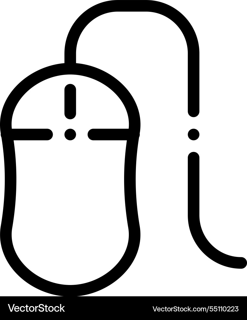 Mouse icon thin linear style design isolated vector image