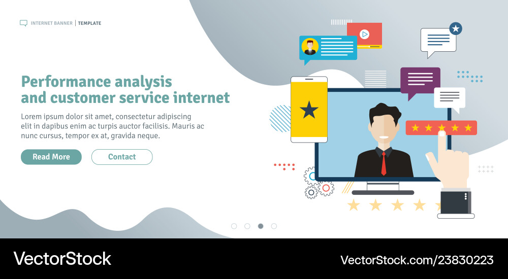 Performance analysis and customer service interne Performance analysis and customer service interne vector image