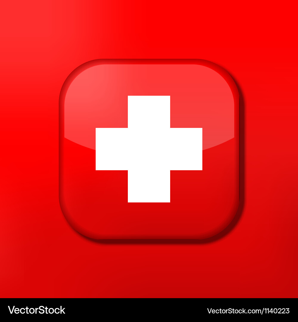 Red Glossy Button Icons Vector Image