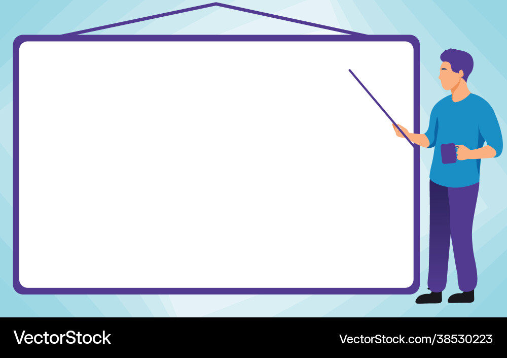 School instructor drawing pointing stick on empty vector image