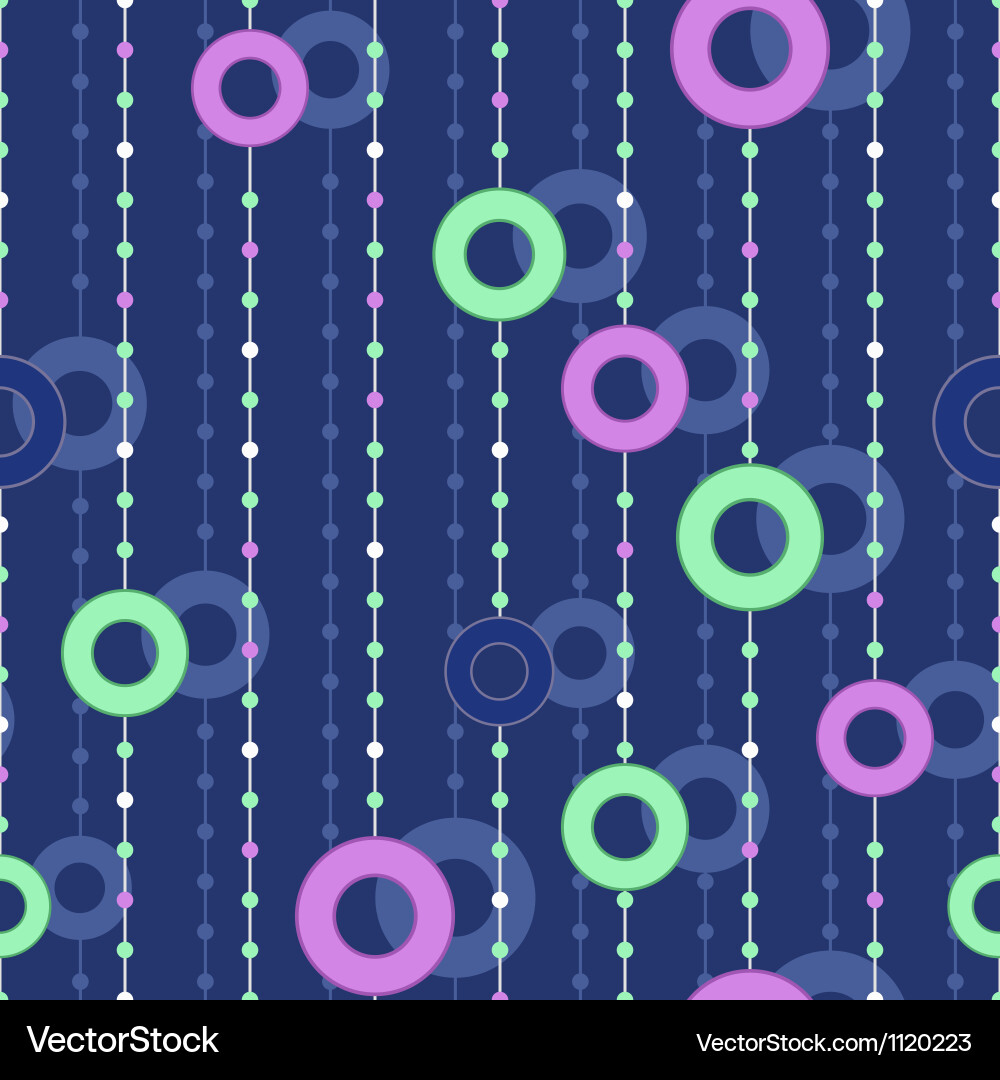 Seamless pattern with colorful circles on thread vector image