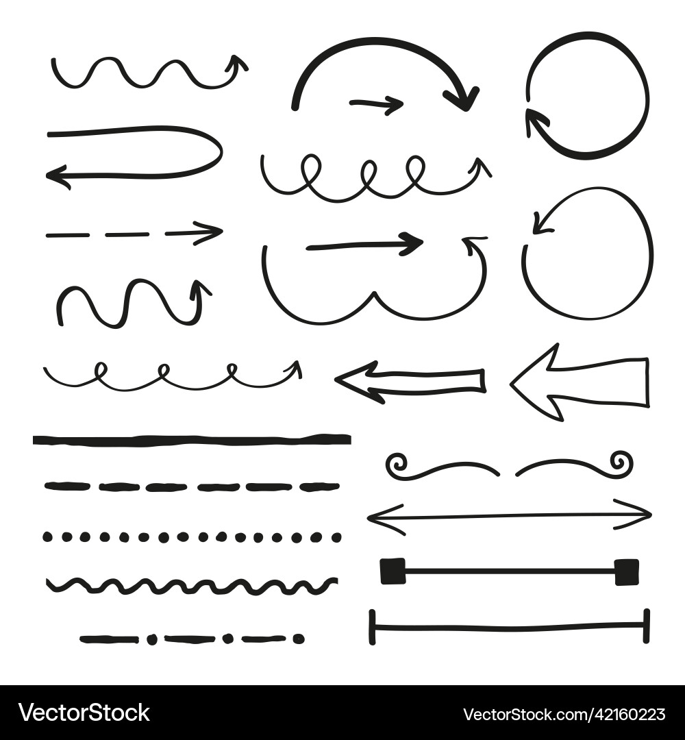 Set of markers arrows and dividers Vector Image