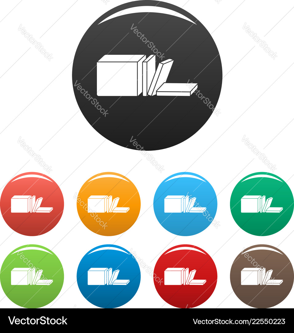 Sliced butter icons set color Sliced butter icons set color vector image