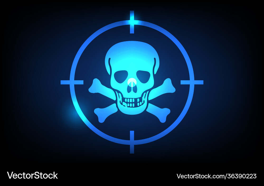 Target image that is combined with skull Vector Image