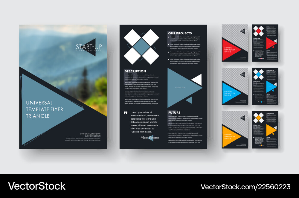 Triangular Color Flyer Template Vector Image