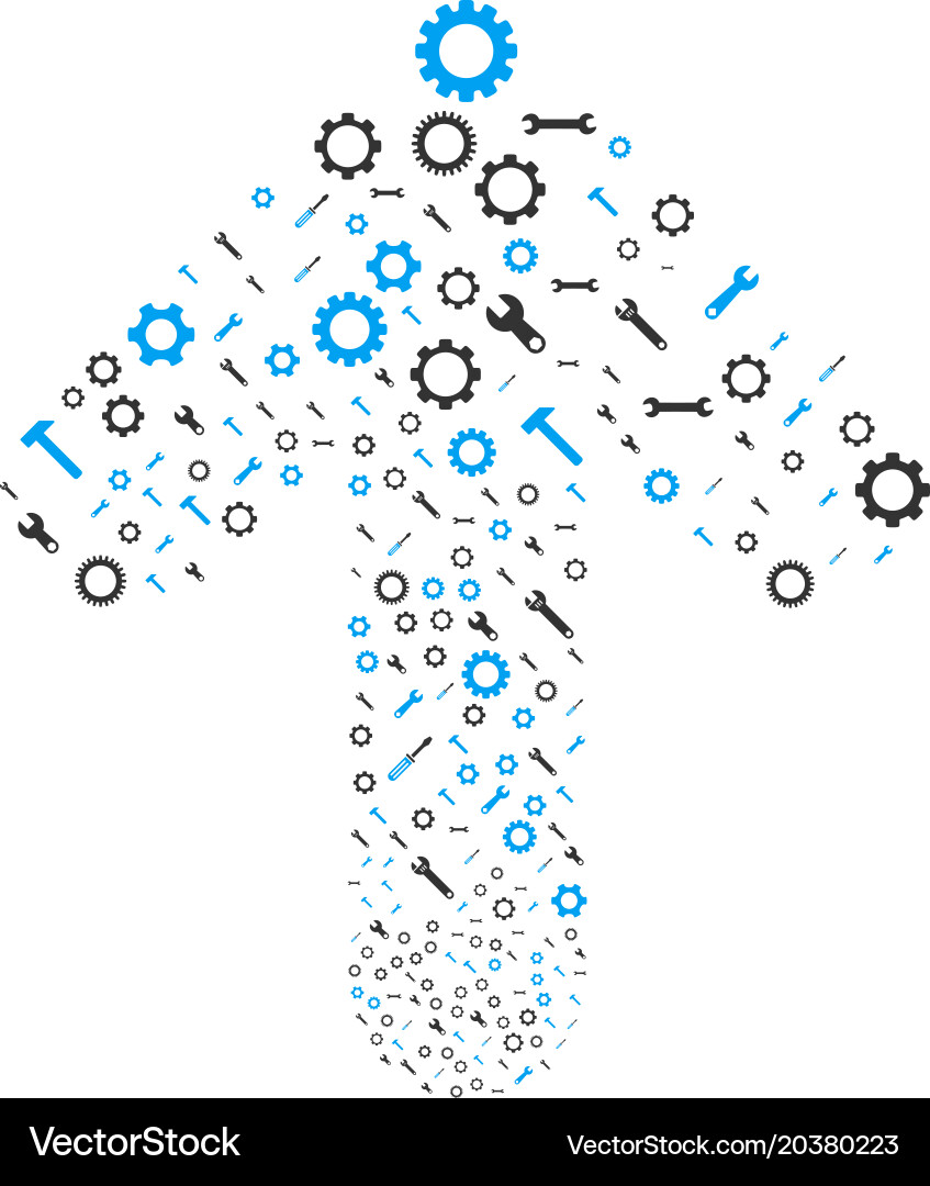 Up movement arrow shape with setup tools Vector Image