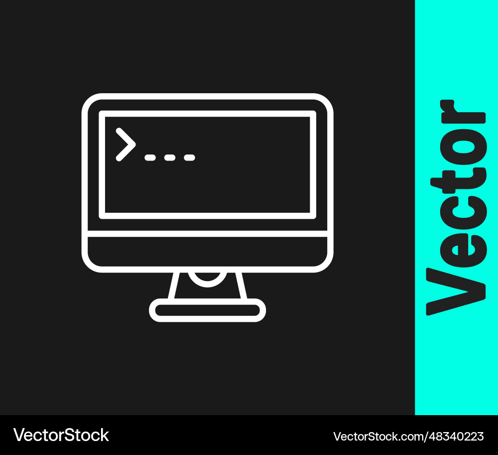 White line computer monitor screen icon isolated White line computer monitor screen icon isolated Vector Image